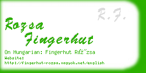 rozsa fingerhut business card